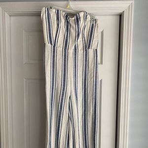 Club Monaco strapless wide leg jumpsuit / romper